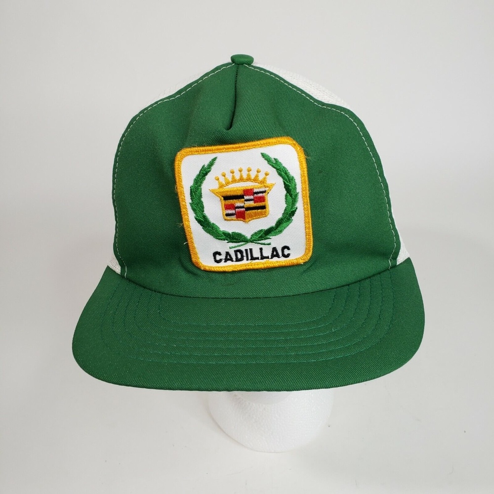 Vintage Green Chevrolet Cadillac Snapback Mesh Trucker Hat Cap
